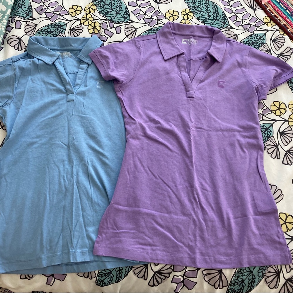 Dover Riding Sport Equestrian Polo Shirts Purple/Blue size Small